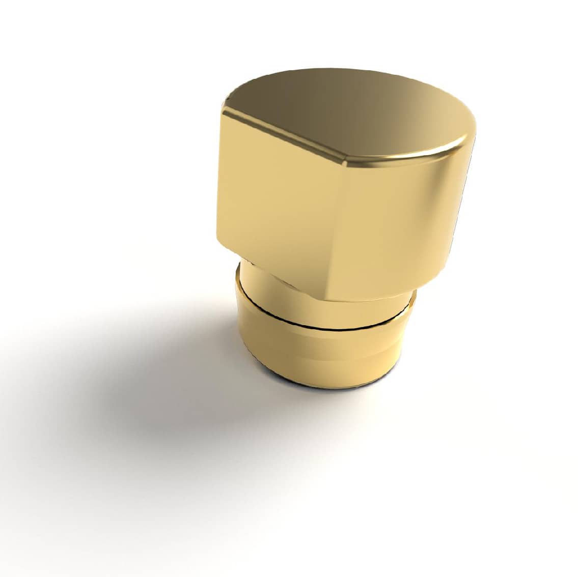 Female Machining Pin with Gold Landing Pad 3d Render
