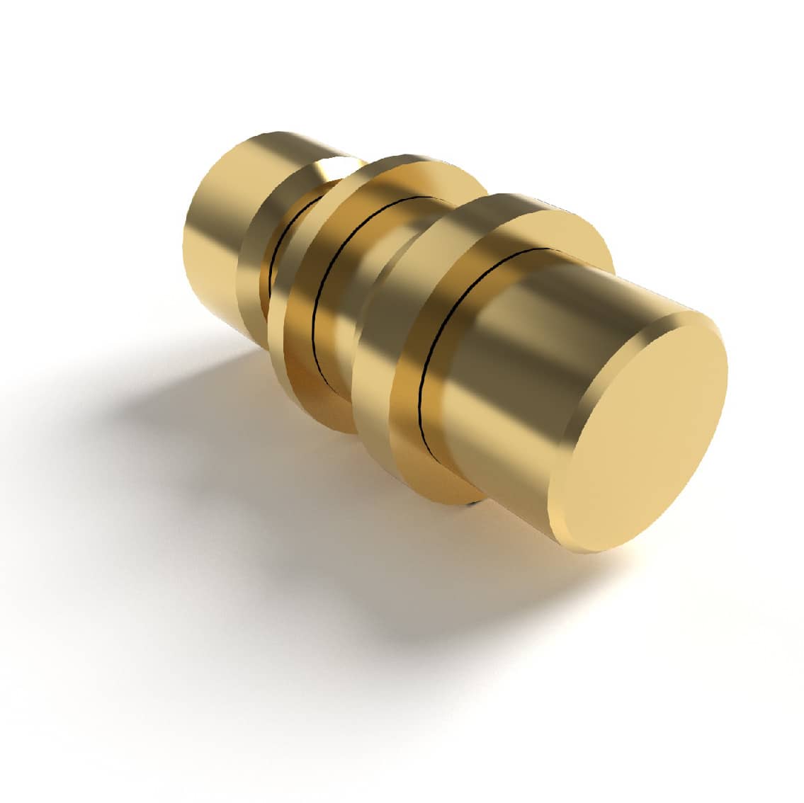Female Machining Pin made of SUS with Gold plating Render