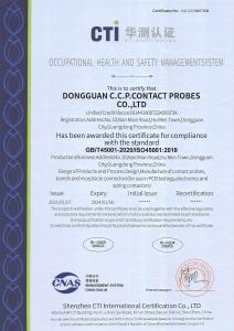 ISO45001 Occupational Health and Safety Management Systems Certificate EN