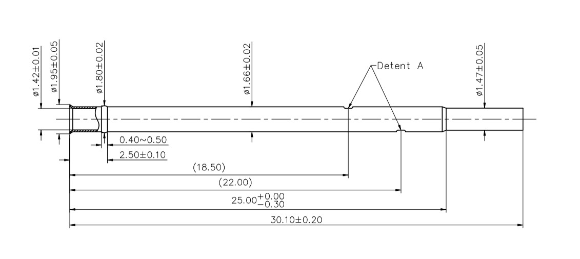 Receptacle, 23.50 mm, ICT Test Probes, 0.86 mm Diameter, PR-25V-A05